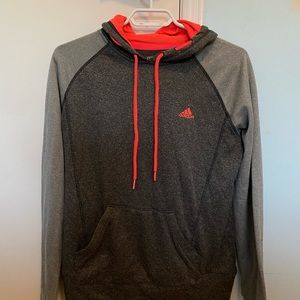 ADIDAS HOODIE- GREY & HOT PINK- medium